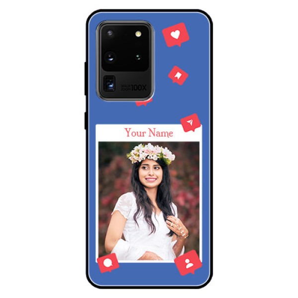 Galaxy S20 Ultra Custom Glass Phone Case - Like Share And Comment Design Galaxy S20 Ultra Custom Glass Phone Case - Like Share And Comment Design