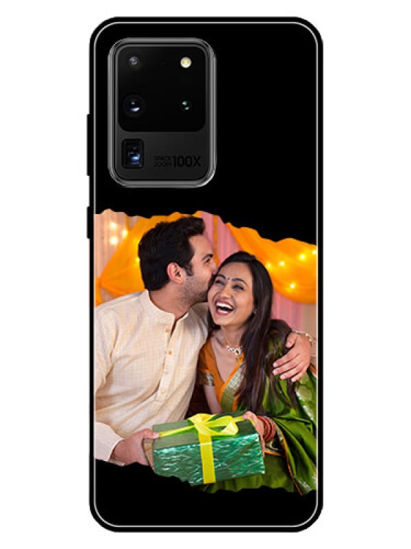 Custom Galaxy S20 Ultra Custom Glass Phone Case - Tear-off Design