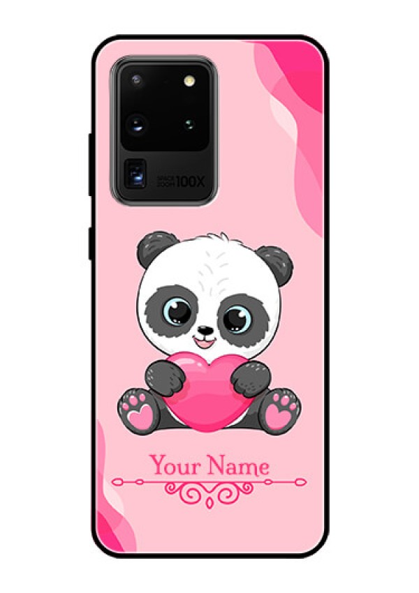 Galaxy S20 Ultra Custom Glass Mobile Case - Cute Panda Design