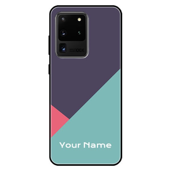 Galaxy S20 Ultra Custom Glass Mobile Case - Tri Color abstract Design Galaxy S20 Ultra Custom Glass Mobile Case - Tri Color abstract Design