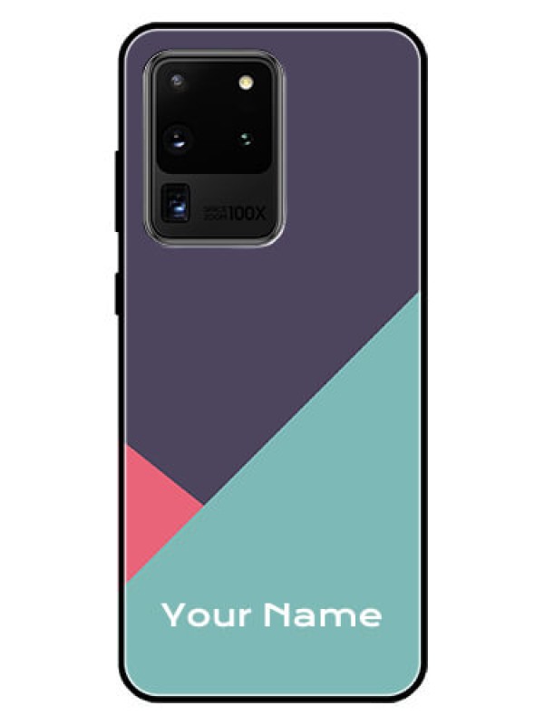Custom Galaxy S20 Ultra Custom Glass Mobile Case - Tri Color abstract Design