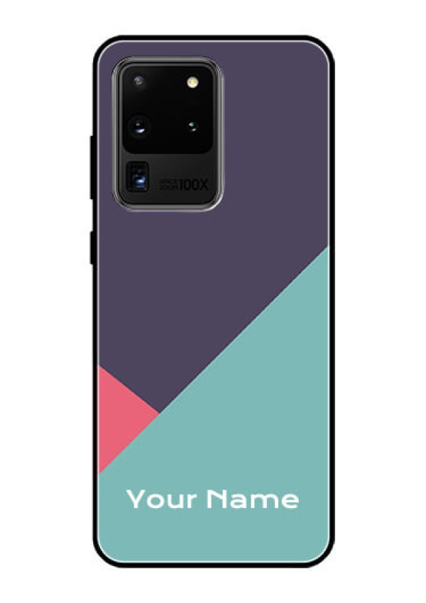 Galaxy S20 Ultra Custom Glass Mobile Case - Tri Color abstract Design