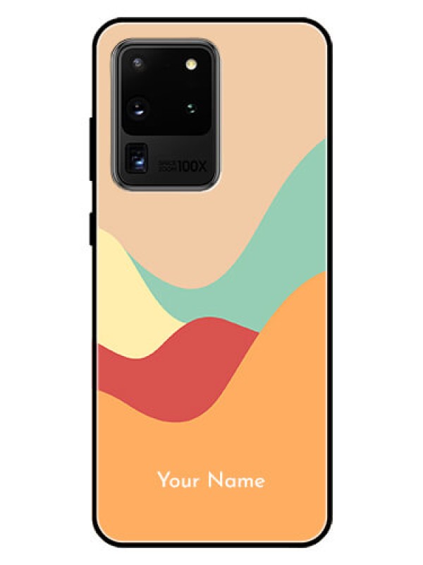 Custom Galaxy S20 Ultra Personalized Glass Phone Case - Ocean Waves Multi-colour Design
