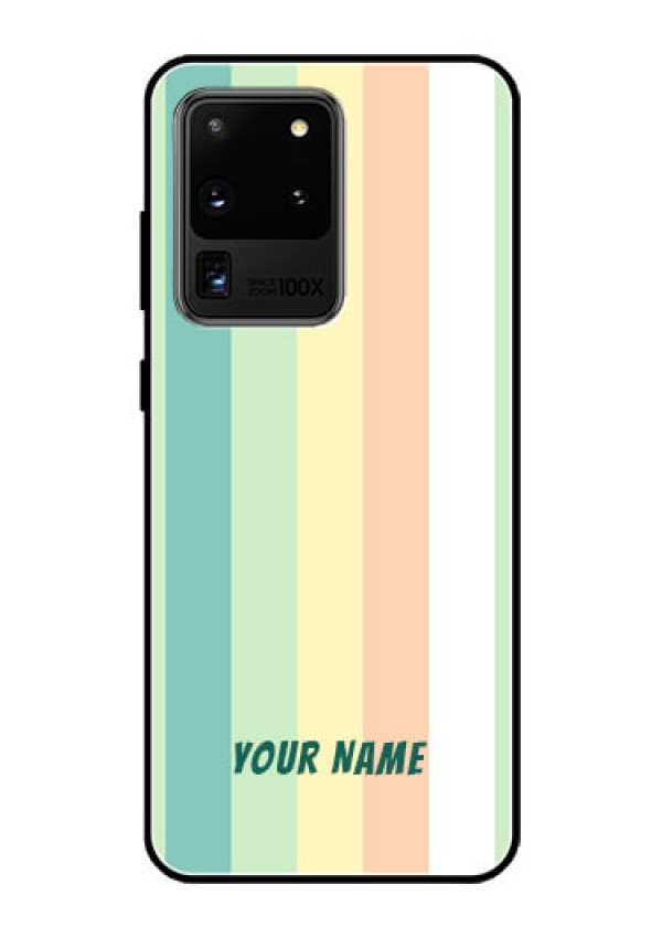 Galaxy S20 Ultra Photo Printing on Glass Case - Multi-colour Stripes Design