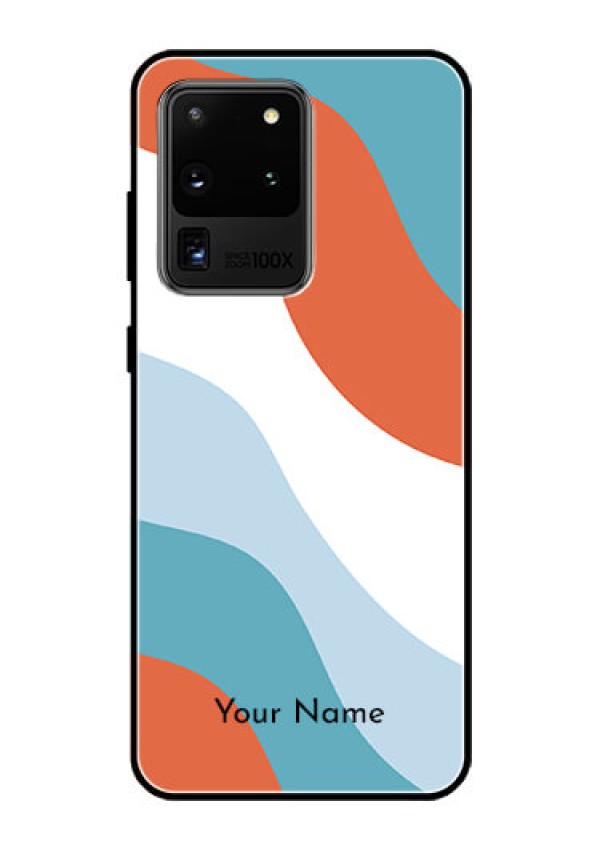 Galaxy S20 Ultra Custom Glass Mobile Case - coloured Waves Design