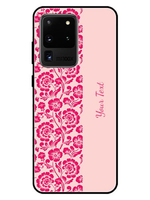 Custom Galaxy S20 Ultra Custom Glass Phone Case - Attractive Floral Pattern Design