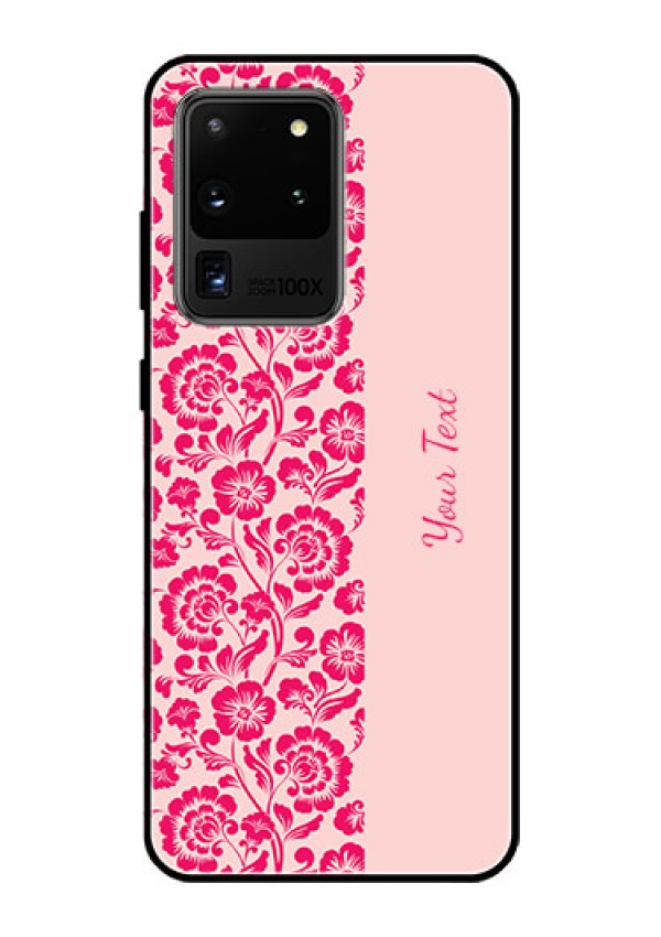 Galaxy S20 Ultra Custom Glass Phone Case - Attractive Floral Pattern Design