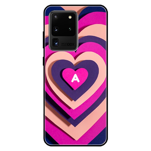 Galaxy S20 Ultra Custom Glass Mobile Case - Cute Heart Pattern Design