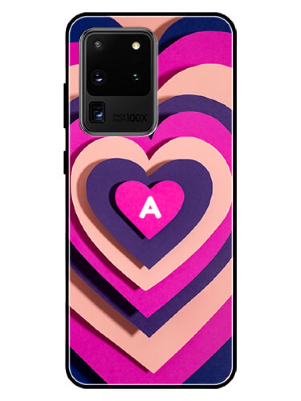 Custom Galaxy S20 Ultra Custom Glass Mobile Case - Cute Heart Pattern Design