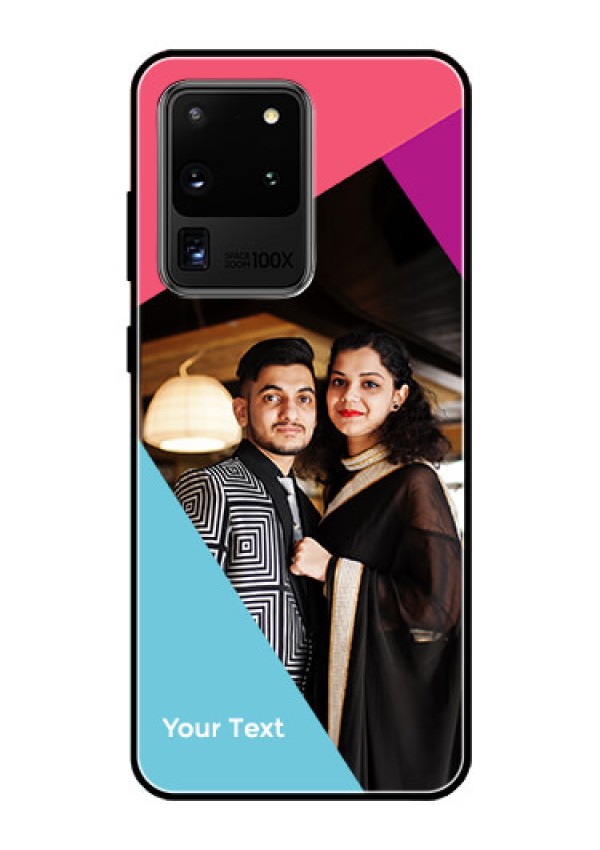 Galaxy S20 Ultra Custom Glass Mobile Case - Stacked Triple colour Design