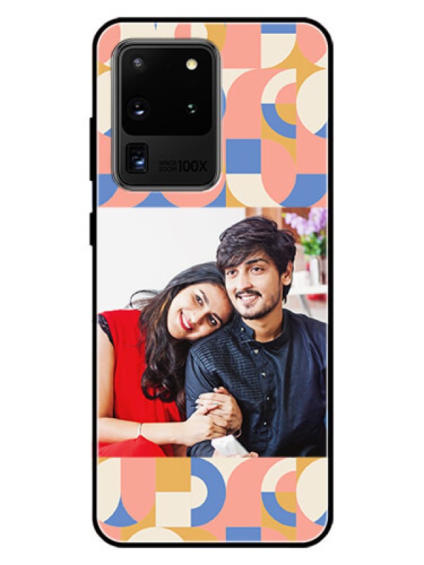 Custom Galaxy S20 Ultra Photo Printing on Glass Case - Semi-circle Maze Pattern Design