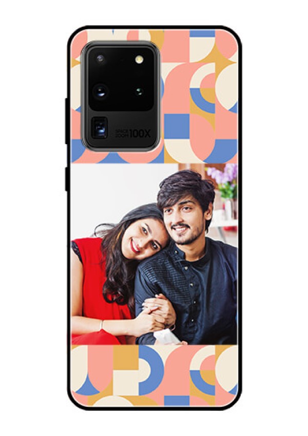 Galaxy S20 Ultra Photo Printing on Glass Case - Semi-circle Maze Pattern Design