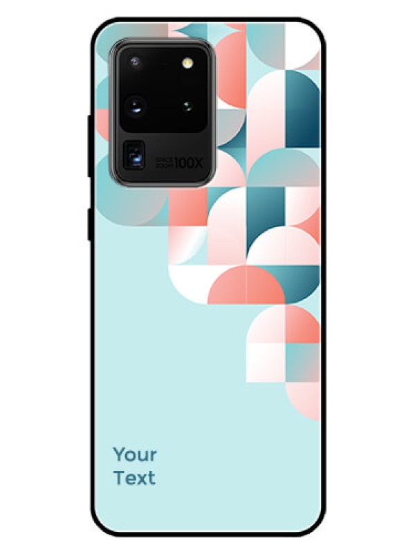 Custom Galaxy S20 Ultra Custom Glass Phone Case - Stylish Semi-circle Pattern Design