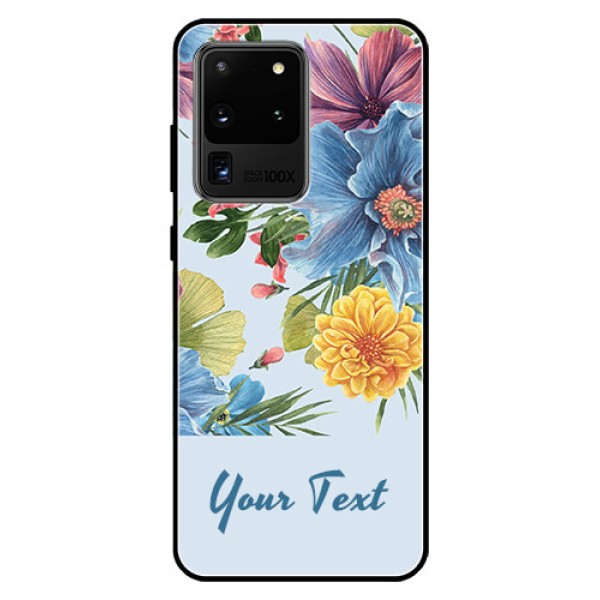 Galaxy S20 Ultra Custom Glass Mobile Case - Stunning Watercolored Flowers Painting Design
