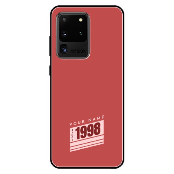 Galaxy S20 Ultra Custom Glass Phone Case - Red custom year of birth Design Galaxy S20 Ultra Custom Glass Phone Case - Red custom year of birth Design