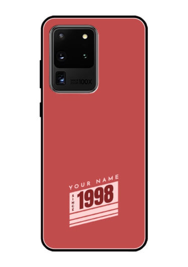 Galaxy S20 Ultra Custom Glass Phone Case - Red custom year of birth Design