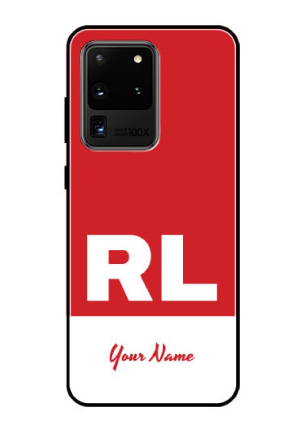 Galaxy S20 Ultra Personalized Glass Phone Case - dual tone custom text Design