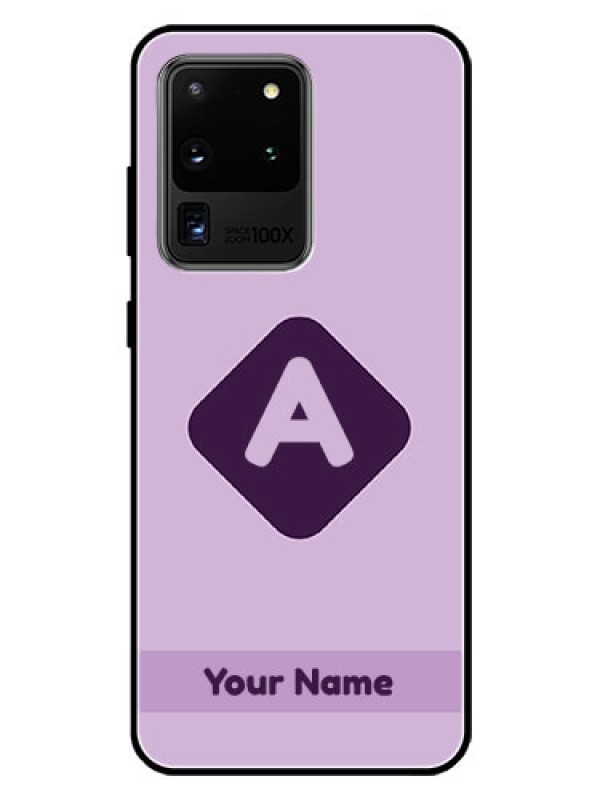 Custom Galaxy S20 Ultra Custom Glass Mobile Case - Custom Letter in curved badge Design