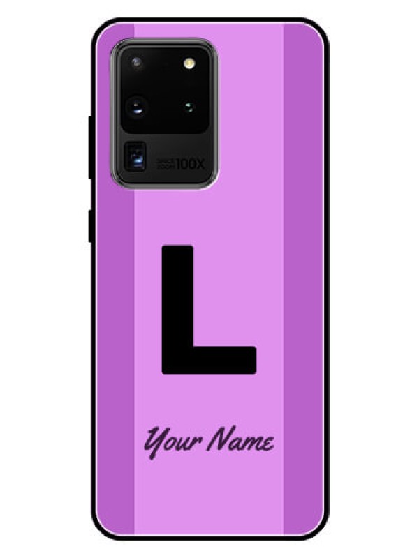 Custom Galaxy S20 Ultra Custom Glass Phone Case - Tricolor custom text Design