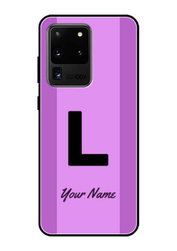 Galaxy S20 Ultra Custom Glass Phone Case - Tricolor custom text Design