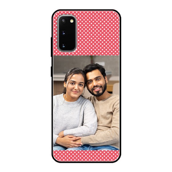 Galaxy S20 Custom Glass Phone Case - White Dotted Design Galaxy S20 Custom Glass Phone Case - White Dotted Design