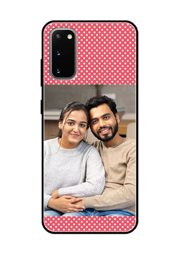 Galaxy S20 Custom Glass Phone Case  - White Dotted Design