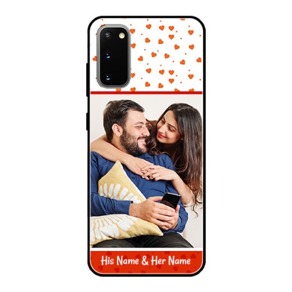 Galaxy S20 Custom Glass Phone Case  - Orange Love Symbol Design