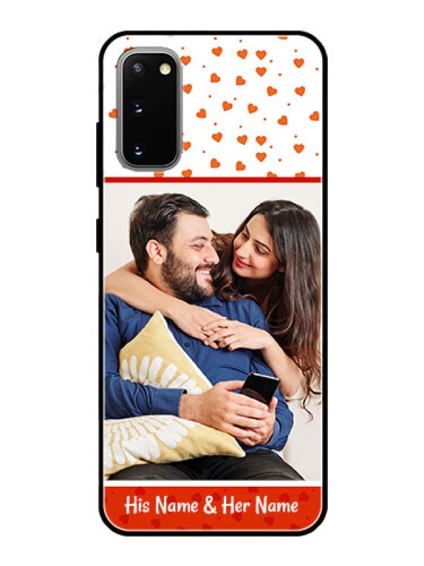 Custom Galaxy S20 Custom Glass Phone Case  - Orange Love Symbol Design