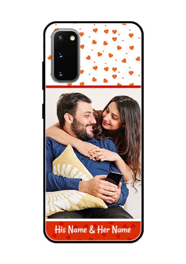 Galaxy S20 Custom Glass Phone Case  - Orange Love Symbol Design