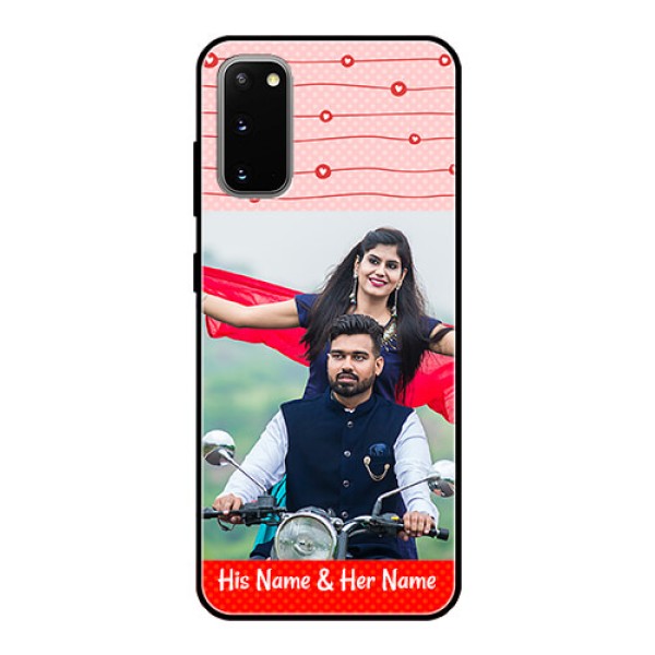 Galaxy S20 Personalized Glass Phone Case  - Red Pattern Case Design