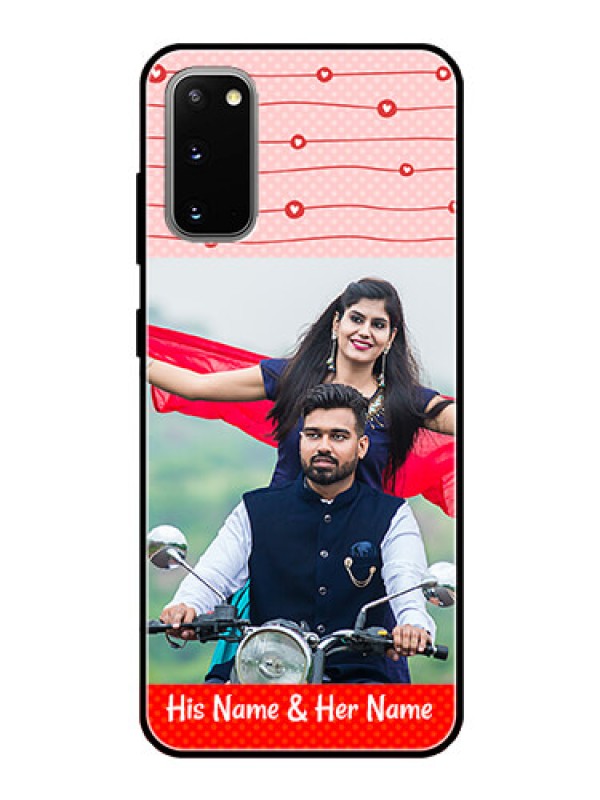 Custom Galaxy S20 Personalized Glass Phone Case  - Red Pattern Case Design