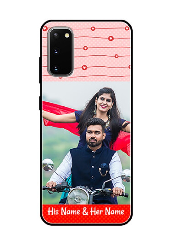 Galaxy S20 Personalized Glass Phone Case  - Red Pattern Case Design