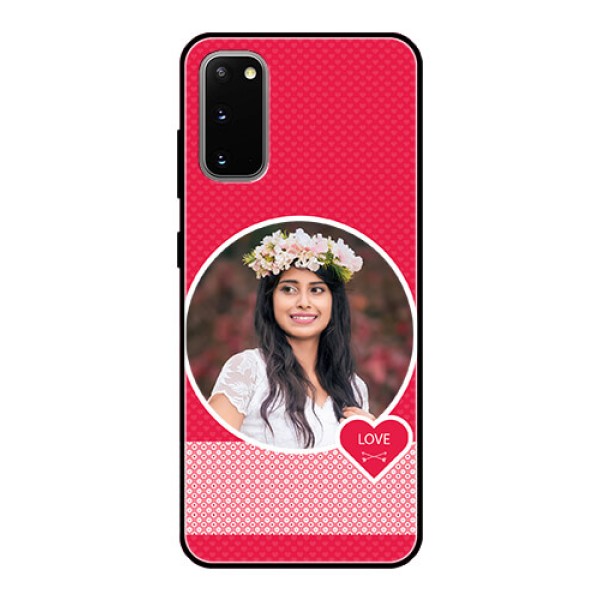 Galaxy S20 Personalised Glass Phone Case  - Pink Pattern Design