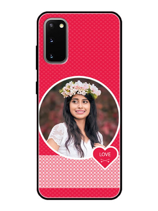 Custom Galaxy S20 Personalised Glass Phone Case  - Pink Pattern Design