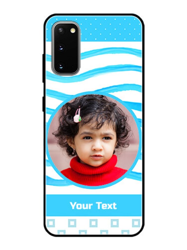 Custom Galaxy S20 Custom Glass Phone Case  - Simple Blue Case Design