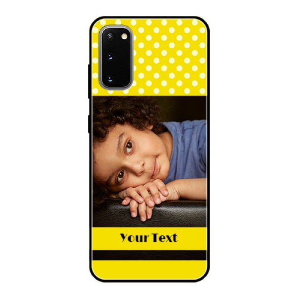 Galaxy S20 Custom Glass Phone Case  - Bright Yellow Case Design