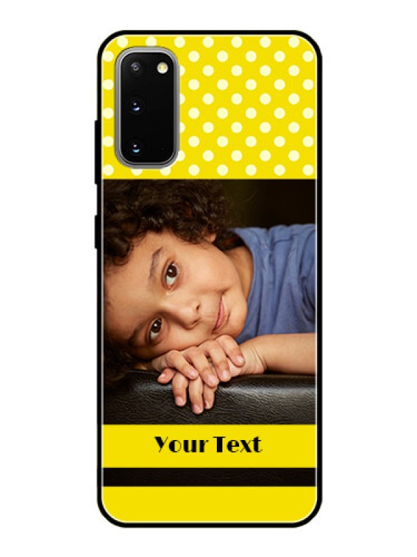 Custom Galaxy S20 Custom Glass Phone Case  - Bright Yellow Case Design