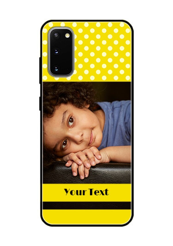 Galaxy S20 Custom Glass Phone Case  - Bright Yellow Case Design