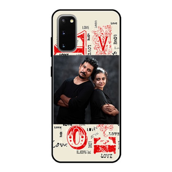 Galaxy S20 Photo Printing on Glass Case  - Trendy Love Design Case