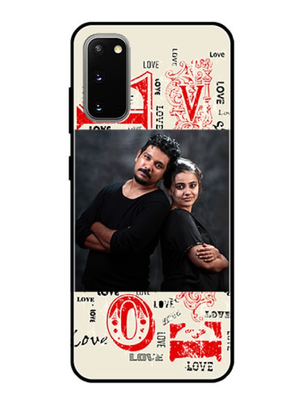 Custom Galaxy S20 Photo Printing on Glass Case  - Trendy Love Design Case