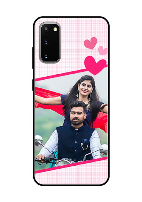 Galaxy S20 Custom Glass Phone Case  - Love Shape Heart Design
