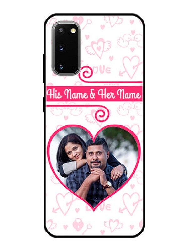 Custom Galaxy S20 Personalized Glass Phone Case  - Heart Shape Love Design