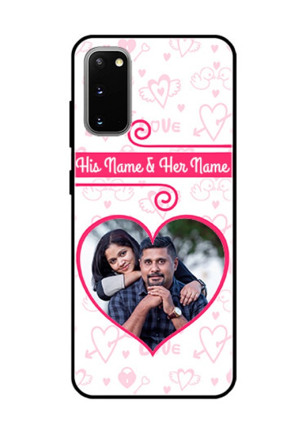 Galaxy S20 Personalized Glass Phone Case  - Heart Shape Love Design