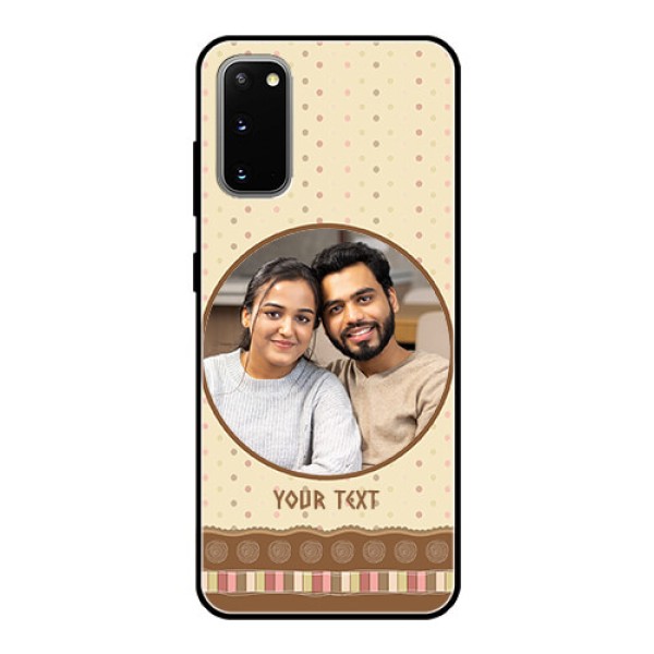 Galaxy S20 Custom Glass Mobile Case  - Brown Dotted Mobile Case Design