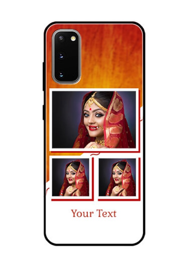 Galaxy S20 Custom Glass Phone Case  - Wedding Memories Design  