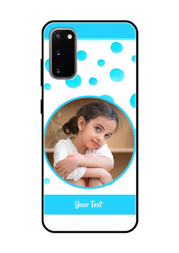 Galaxy S20 Photo Printing on Glass Case  - Blue Bubbles Pattern Design