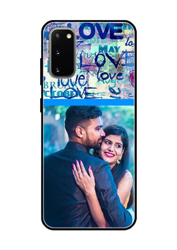 Galaxy S20 Custom Glass Mobile Case  - Colorful Love Design