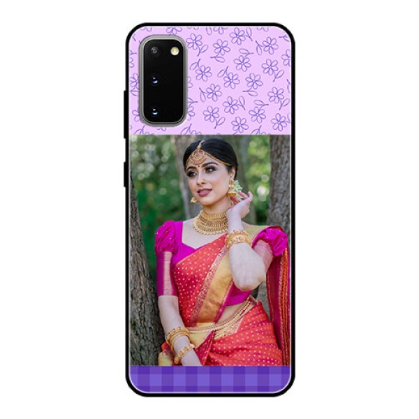 Galaxy S20 Custom Glass Phone Case - Purple Floral Design Galaxy S20 Custom Glass Phone Case - Purple Floral Design
