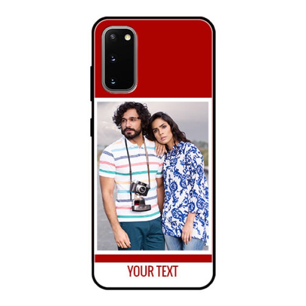 Galaxy S20 Personalized Glass Phone Case - Simple Red Color Design Galaxy S20 Personalized Glass Phone Case - Simple Red Color Design