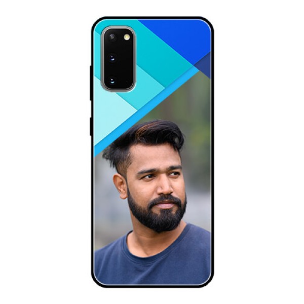 Galaxy S20 Custom Glass Phone Case - Blue Pattern Design Galaxy S20 Custom Glass Phone Case - Blue Pattern Design